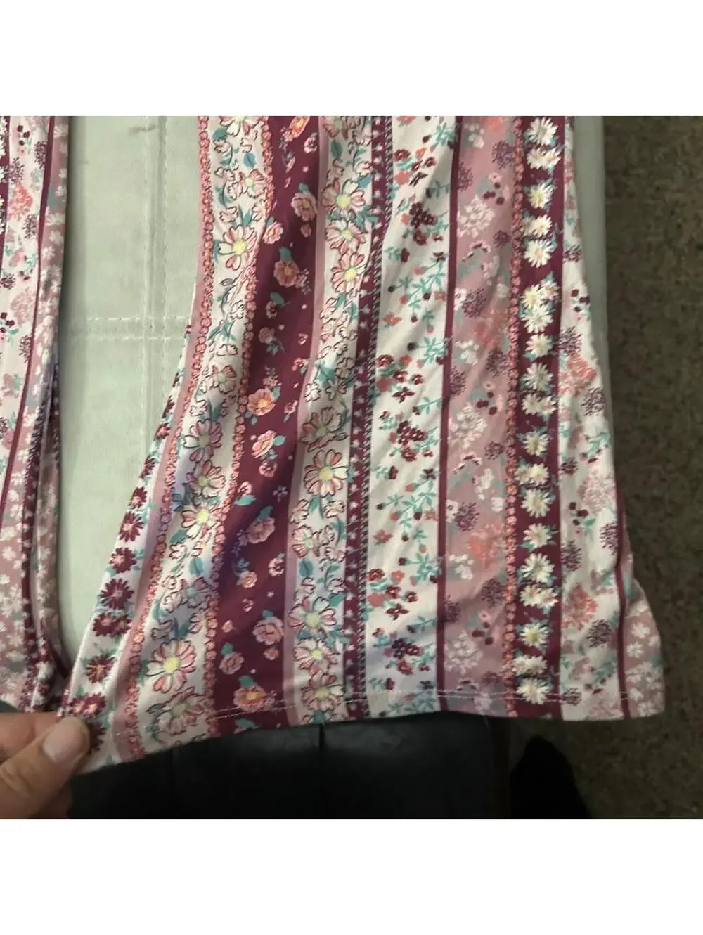 Beautees floral and striped wide leg, flare leggings size YXL or 14-16 years